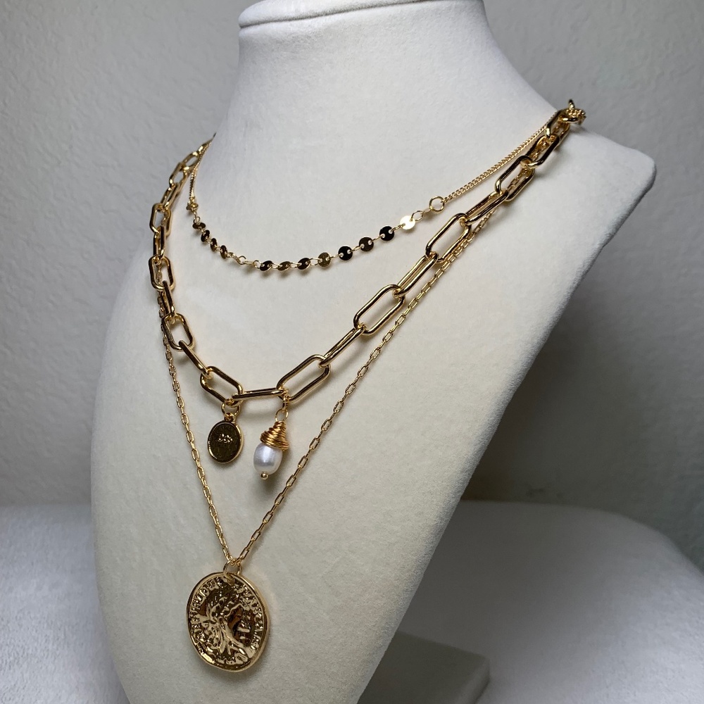 Tri-Layer Gold Necklace